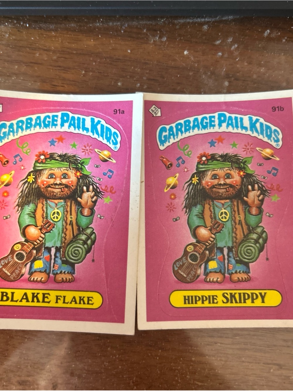 1986 Garbage Pail Kids GPK -Series 3 #91a BLAKE FLAKE #91b HIPPIE SKIPPY (NM)
